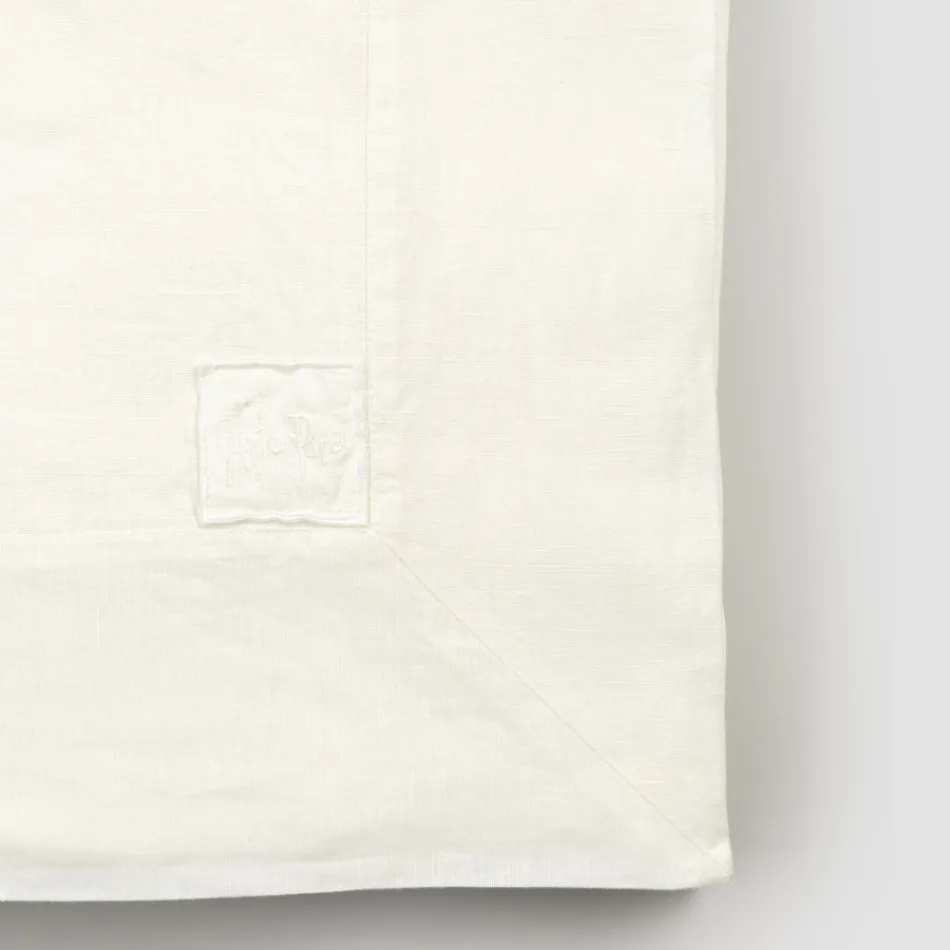 Large Heavy White Linen Rectangular Tablecloth with Framed Edges - Davinci Viadurini