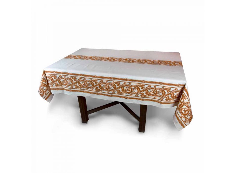 Highly Crafted Italian Printed Cotton and Linen Tablecloth - Brands