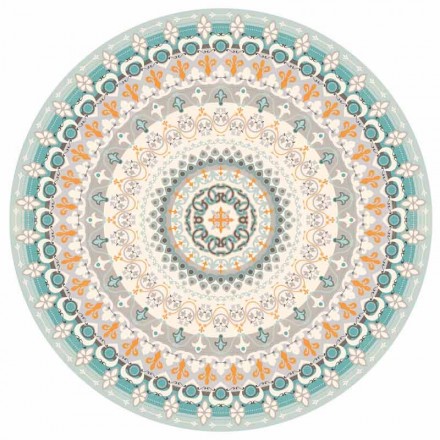 Round Design American Placemat in PVC and Polyester, 6 Pieces - Rondeo Viadurini