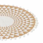 Round Breakfast Placemat in Jute with White Pon Pon 12 Pieces - Cassiode Viadurini