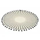 Round Breakfast Placemat in Jute with Black Pom Poms 12 Pieces - Casside Viadurini