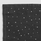 Black Linen Placemat with Crystals, Italian Craftsmanship, 2 Pieces - Nabuko Viadurini