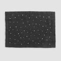 Black Linen Placemat with Crystals, Italian Handicraft, 2 Pieces - Nabuko