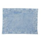 American Placemats in Light Blue or Retro Linen with Embossing, 2 Pieces - Milone Viadurini