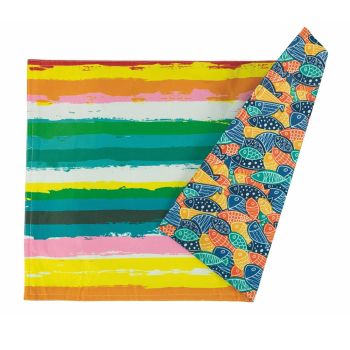 American Placemats in Colored Polyester Double Face 12 Pcs - Barcelona
