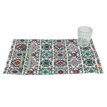 American Placemats in Polyester with Double Face Decorations 12 Pcs - Aztecasq