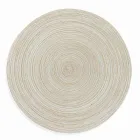 Round American Placemats in White or Brown Polyester 12 Pcs - Zanette Viadurini