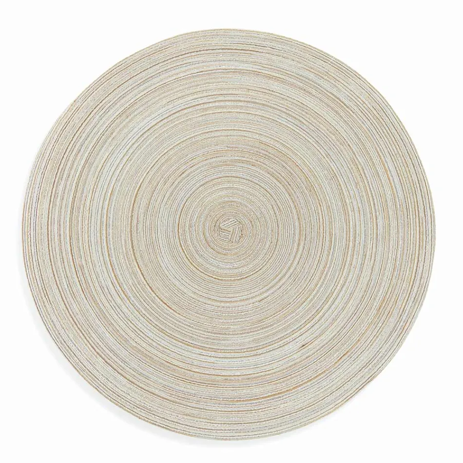 Round American Placemats in White or Brown Polyester 12 Pcs - Zanette Viadurini
