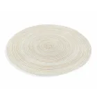 Round American Placemats in White or Brown Polyester 12 Pcs - Zanette Viadurini