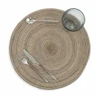 Round American Placemats in White or Brown Polyester 12 Pcs - Zanette Viadurini
