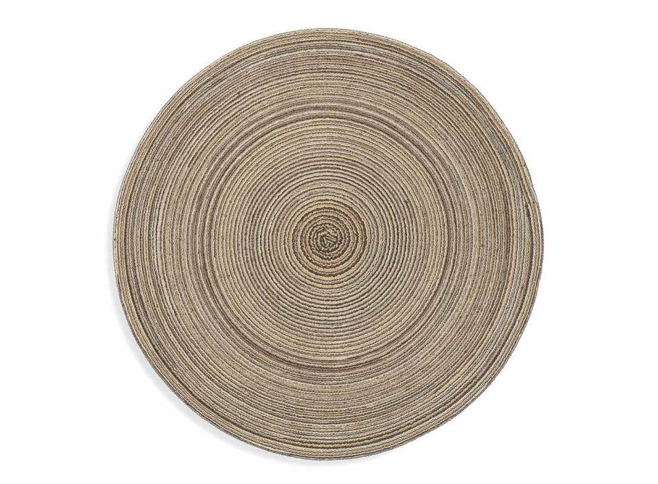 Round American Placemats in White or Brown Polyester 12 Pcs - Zanette Viadurini
