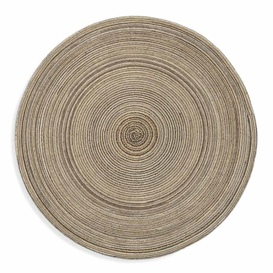 Round American Placemats in White or Brown Polyester 12 Pcs - Zanette Viadurini