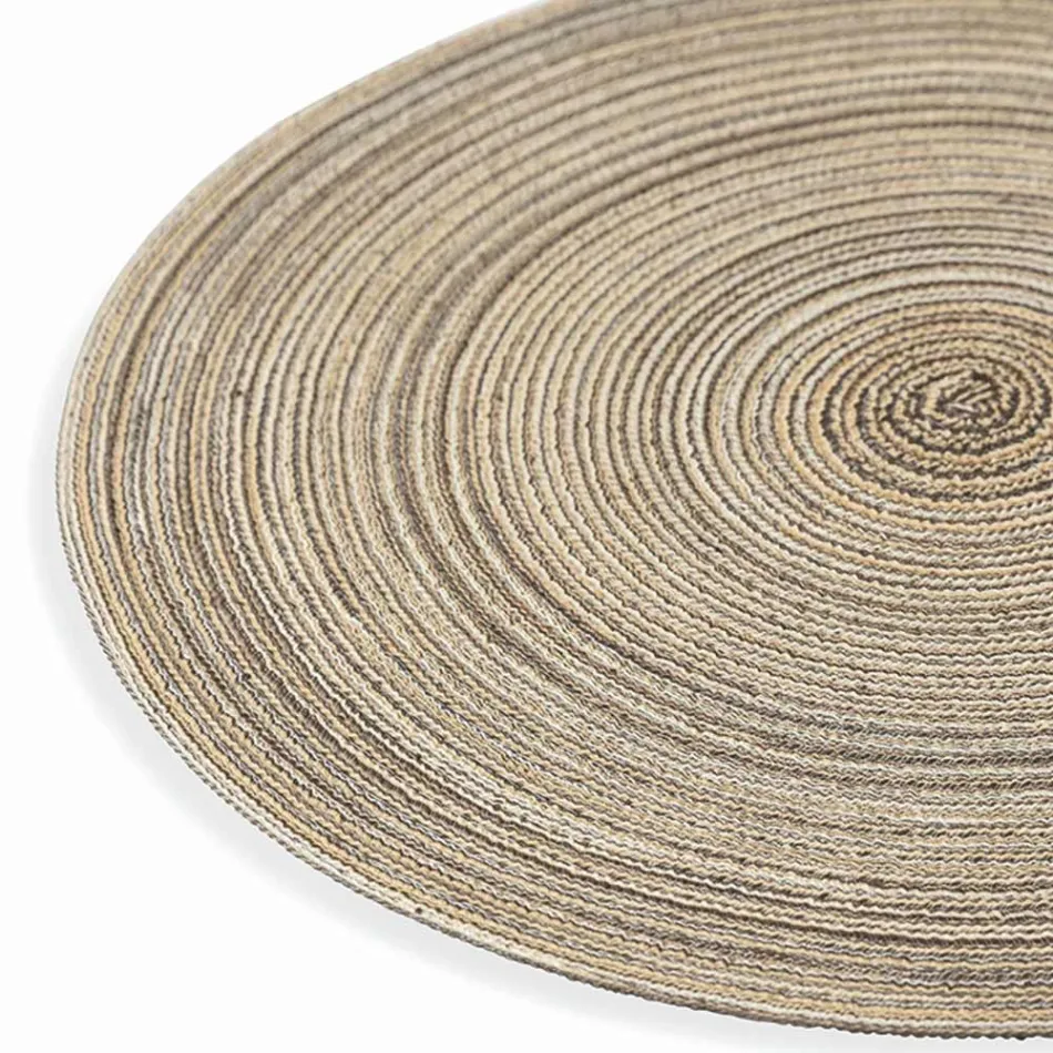 Round American Placemats in White or Brown Polyester 12 Pcs - Zanette Viadurini