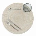 Round American Placemats in White or Brown Polyester 12 Pcs - Zanette