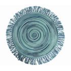 American Round Colored Polyester Placemats with Fringes 12 Pcs - Ariest Viadurini