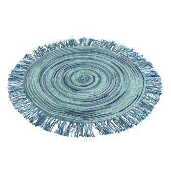 American Round Colored Polyester Placemats with Fringes 12 Pcs - Ariest