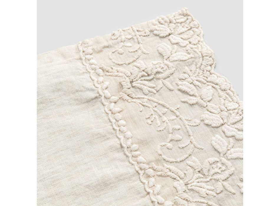 American Design Breakfast Placemats in Linen with Embroidery 2 Pieces - Vippelino