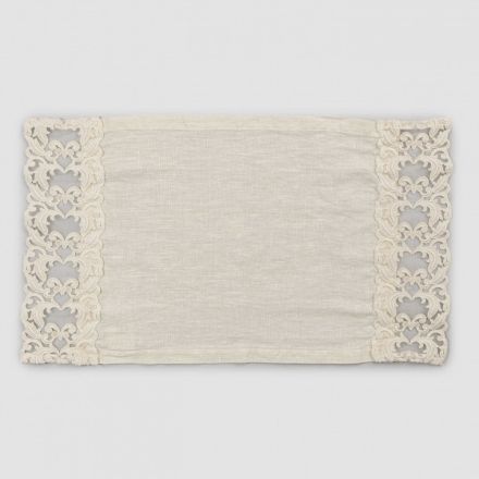 American Breakfast Placemats in Linen with Lace, 2 Piece Design - Kippelino Viadurini