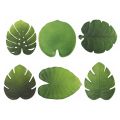 Pvc Breakfast Placemats Assorted Green or Black Leaves 12 Pcs - Esther