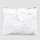 Women's Cotton Terry Cosmetic Bag with Bow, 3 Finishes and 2 Pieces - Rozy Viadurini
