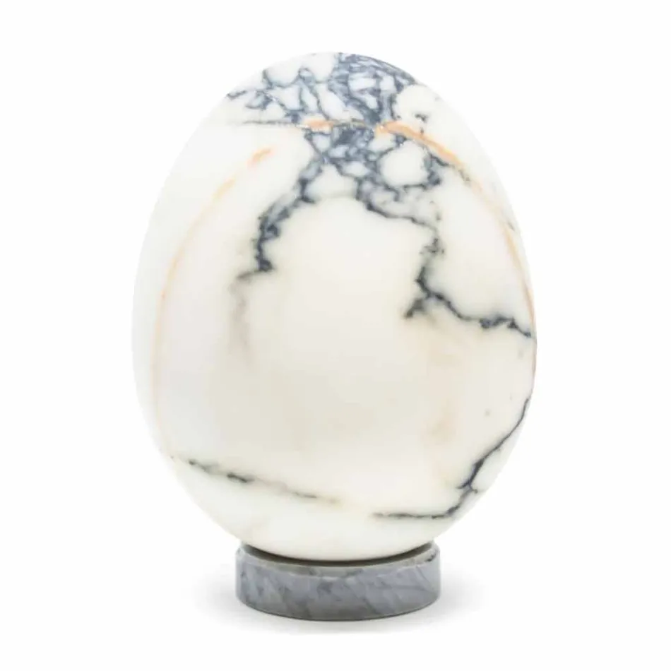 Medium Egg Decor in Paonazzo Marble Elegant Design Made in Italy - Olimo Viadurini