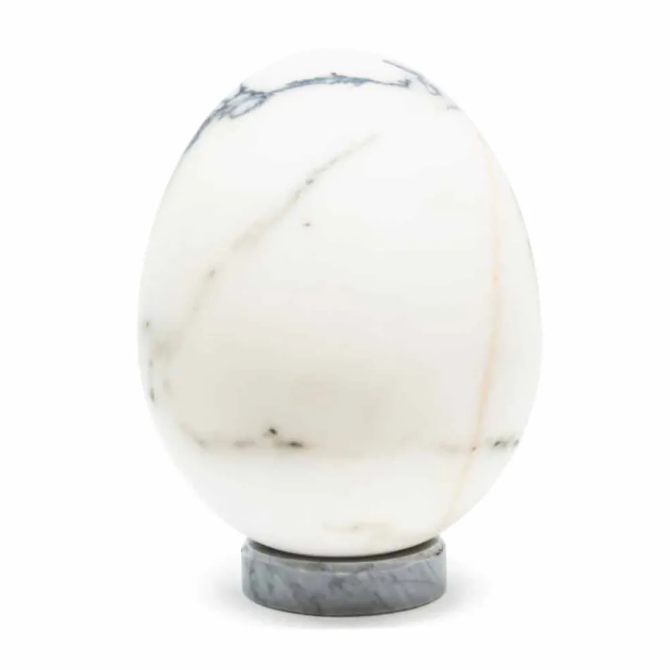 Medium Egg Decor in Paonazzo Marble Elegant Design Made in Italy - Olimo Viadurini
