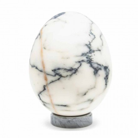 Medium Egg Decor in Paonazzo Marble Elegant Design Made in Italy - Olimo Viadurini
