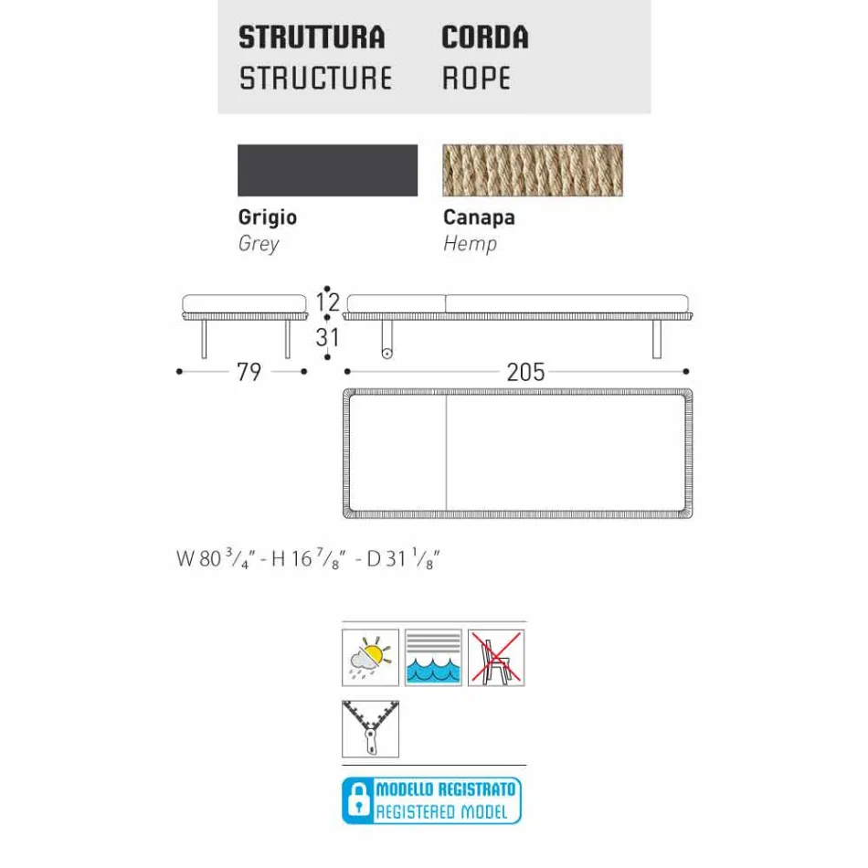Varaschin Babylon garden or indoor bed, modern design Viadurini
