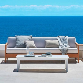 Varaschin Bali modern 3-seat outdoor sofa in solid teak wood
