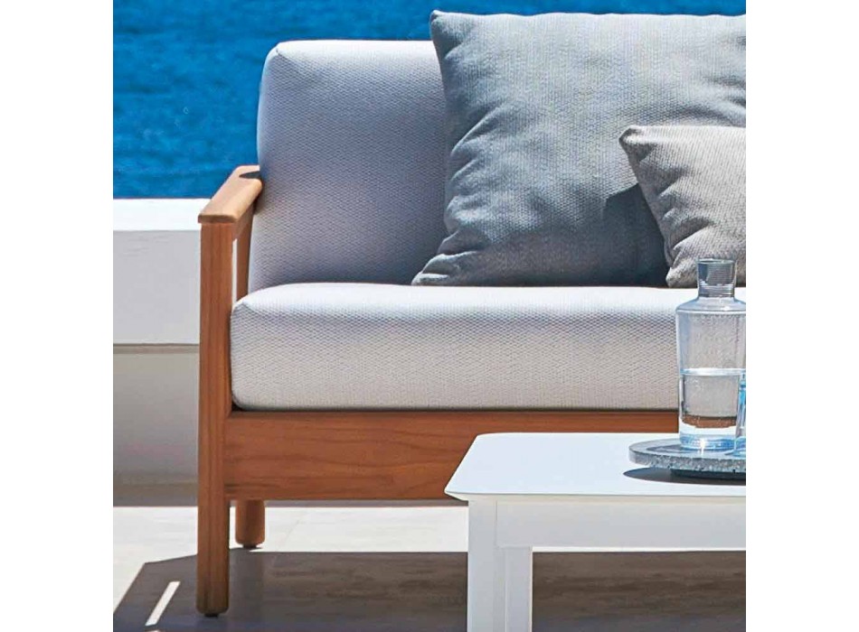 Varaschin Bali modern 3-seat outdoor sofa in solid teak wood