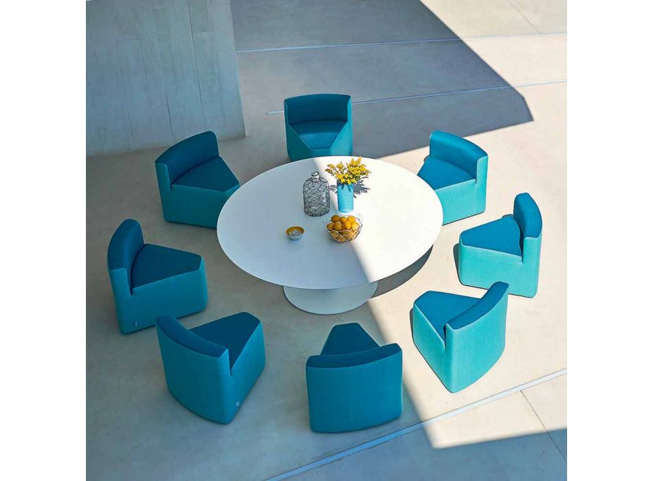 Varaschin Big In & Out garden table + 8 modern design armchairs Viadurini
