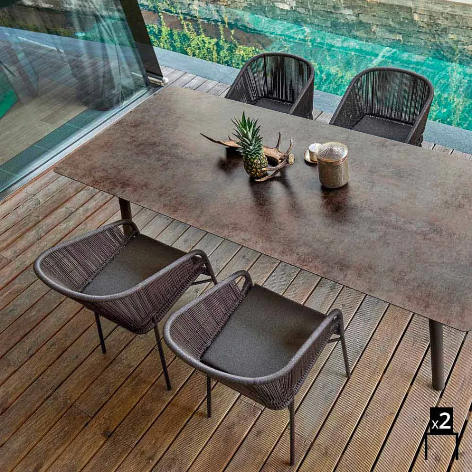 Varaschin Cricket hand-woven outer armchair, 2 pcs Viadurini