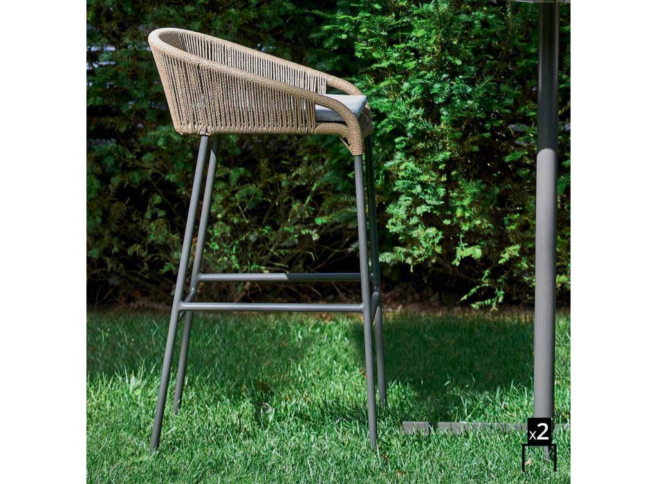 Varaschin Cricket contemporary garden design stool, 2 pieces Viadurini