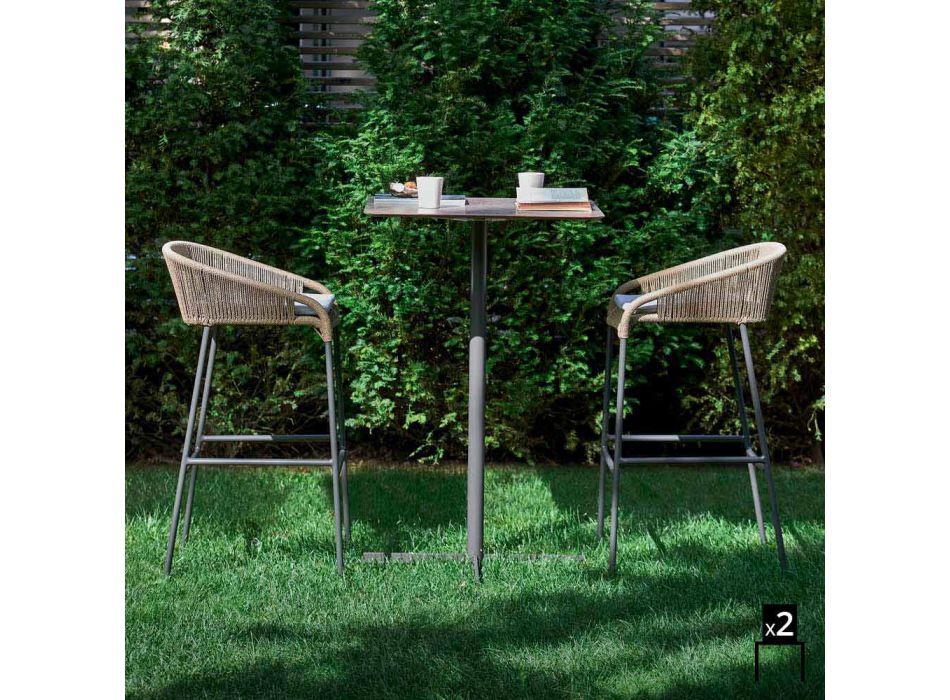 Varaschin Cricket modern aluminum garden stool, 2 pieces Viadurini