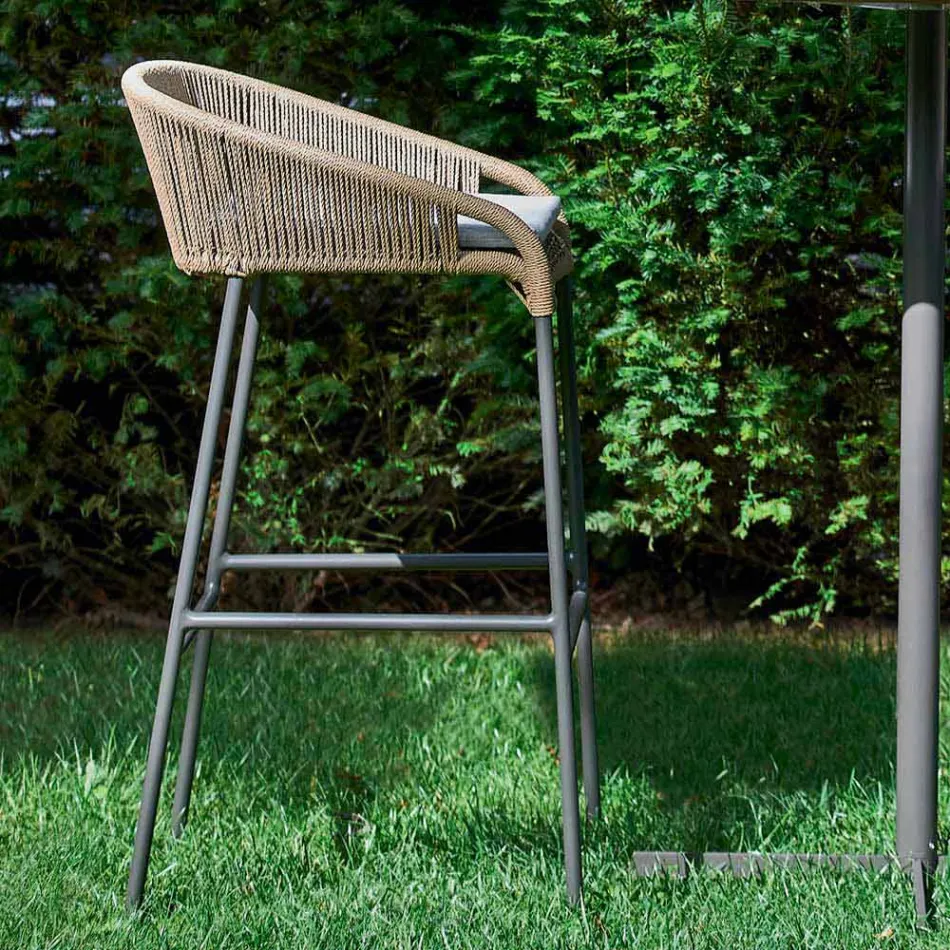 Varaschin Cricket modern design garden stool, set of 2 stools Viadurini