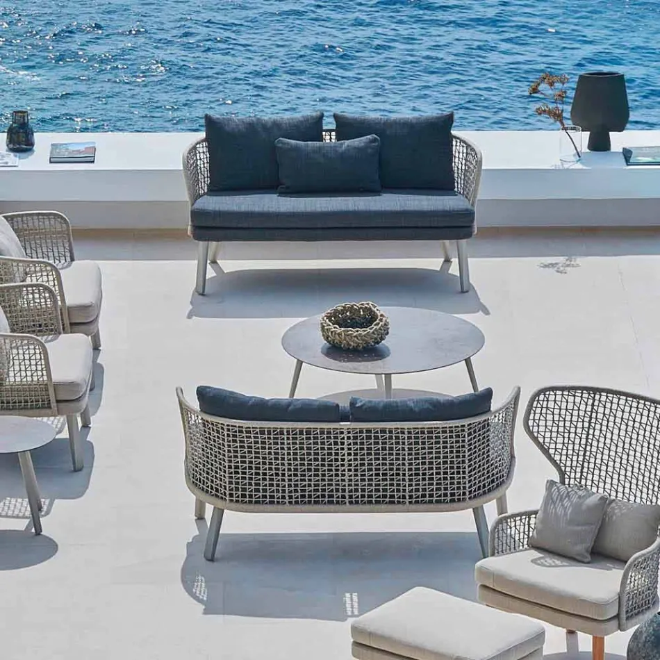 Varaschin Emma modern two-seater upholstered garden sofa Viadurini