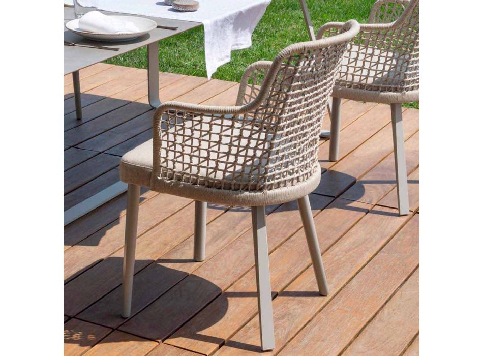 Varaschin Emma modern outdoor armchair in fabric and aluminum Viadurini