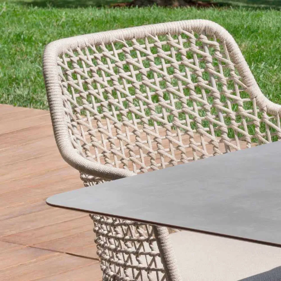 Varaschin Emma modern outdoor armchair in fabric and aluminum Viadurini