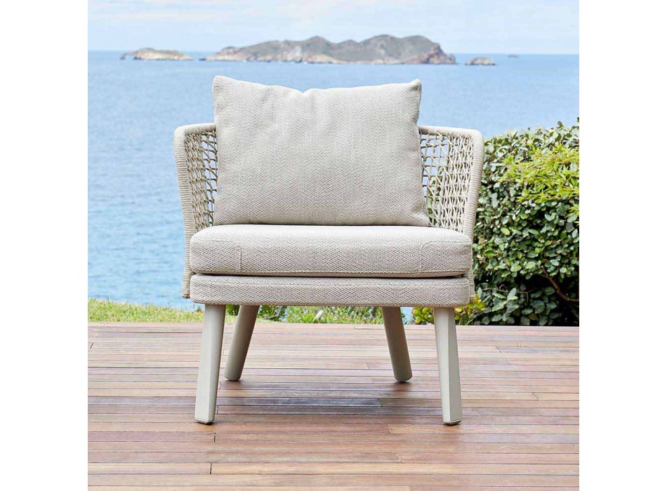 Varaschin Emma garden armchair upholstered in fabric and metal Viadurini