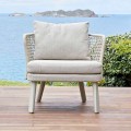 Garden upholstered armchair in fabric and metal Emma by Varaschin