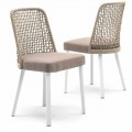 Design outdoor chair in fabric and aluminum, Emma by Varaschin