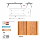 Varaschin Link extending garden table with teak legs, H65 cm Viadurini