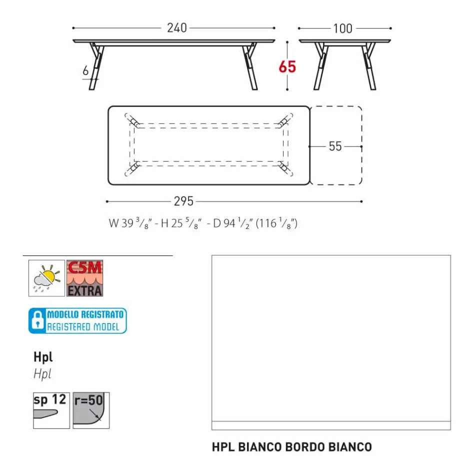 Varaschin Link extending garden table H 65 cm, up to 350 cm Viadurini