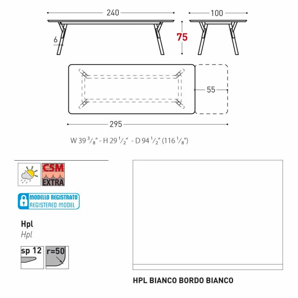 Varaschin Link extensible garden table with teak legs, H75 cm Viadurini