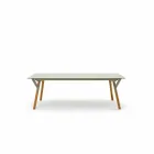 Varaschin Link extensible garden table with teak legs, H75 cm Viadurini