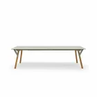 Varaschin Link extensible garden table with teak legs, H75 cm Viadurini