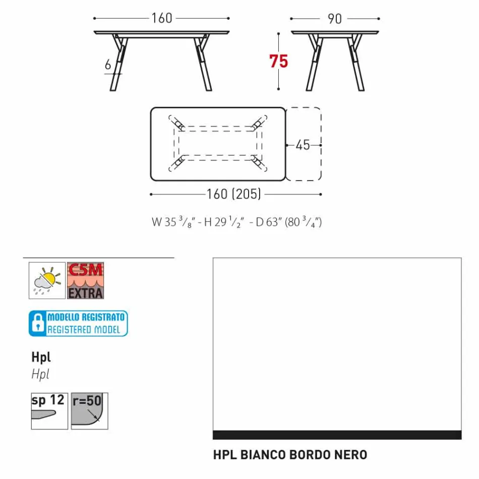Varaschin Link extensible garden table with teak legs, H75 cm Viadurini