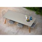 Varaschin Link garden table with teak wood legs, H 65 cm Viadurini