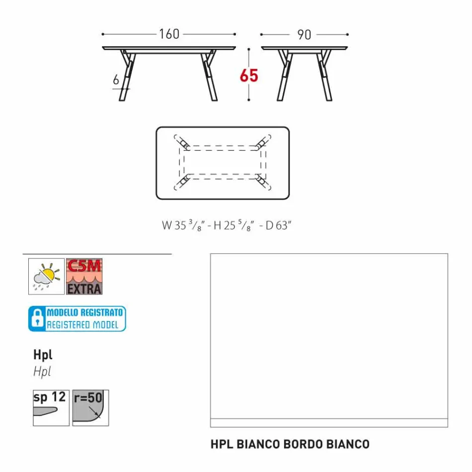 Varaschin Link garden table with teak wood legs, H 75 cm Viadurini