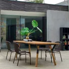 Varaschin Link garden table with teak wood legs, H 75 cm Viadurini